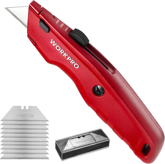 WORKPRO_Premium_Utility_Knife,_Retractable_All_Metal_Heavy_Duty_Box_Cutter,_Quick_Change_Blade_Razor_Knife,_with_10_Extra_Blades