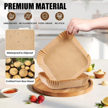 OLESBUR_Air_Fryer_Liners_Disposable,_200Pcs_8_Inch_Airfryer_Paper_Liners,_Unbleached_Parchment_Paper_for_Air_Fryer_Basket,_Non-Stick_Air_Fryer_Accessories,_Liners_for_Baking,_Parchment_Paper_Sheets