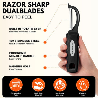 Swivel_Vegetable_Peeler_Comfort_Handle_Sturdy_Long-Lasting_1Pcs_Black