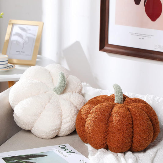 Kajaia_2_Pcs_3D_Pumpkin_Pillow_Fall_Decor_Halloween_Cushions,_White,_Brown