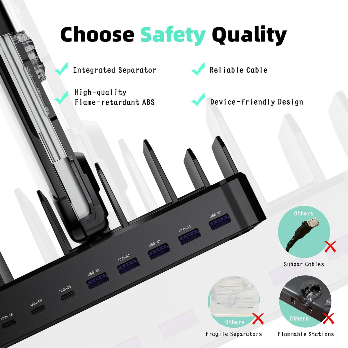 Zobirez_420W_10-Port_Fast_USB_Charging_Station_for_Multiple_Devices,_Black