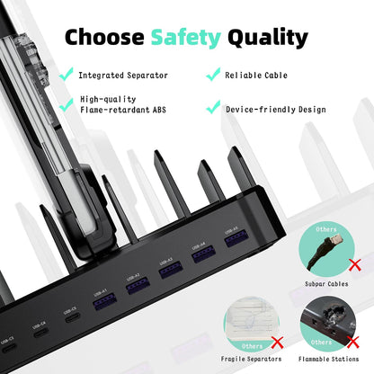 Zobirez_420W_10-Port_Fast_USB_Charging_Station_for_Multiple_Devices,_Black