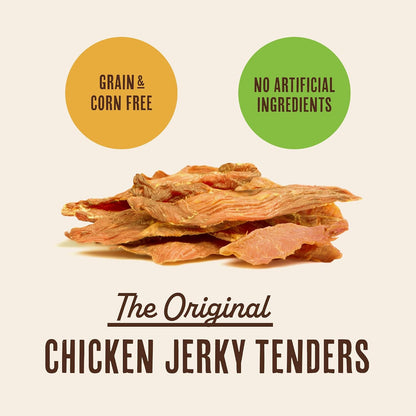 Waggin'_Train_Chicken_Jerky_Dog_Treats,_Made_with_100%_Real_Chicken_Breasts,_Only_Two_All-Natural_Ingredients,_Great_High_Protein_Dog_Treat,_Easily_Digestible_for_Big_or_Small_Dogs,_18_oz._Pouch