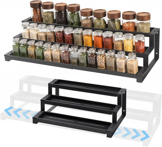 3-Tier_Spice_Rack_Organizer_for_Kitchen_Cabinet_or_Pantry,_16"-29"_Expandable_Spice_Organization_Shelf,_Seasoning_Organizer,_Metal_Display_Shelf,_Slip-Resistant_Design_for_Jars_and_Bottles,_Black