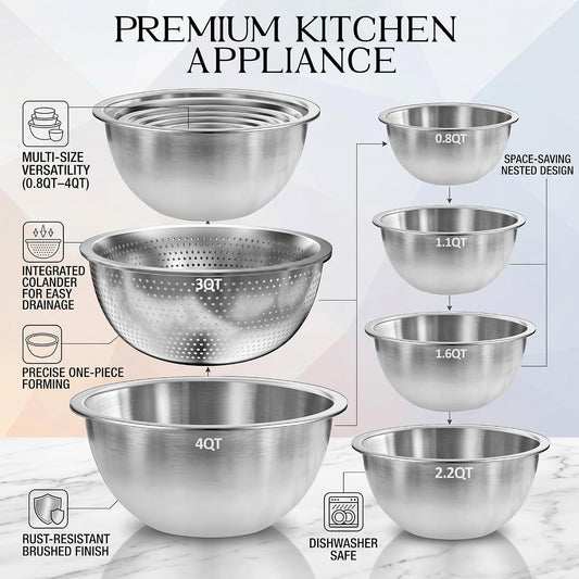 DUTZUN_Kitchen_Gadgets,_Stainless_Steel_Mixing_Bowls_&_Colander_Strainer