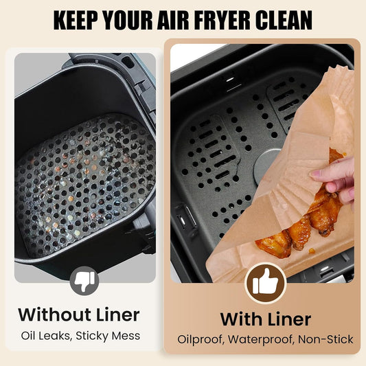 OLESBUR_Air_Fryer_Liners_Disposable,_200Pcs_8_Inch_Airfryer_Paper_Liners,_Unbleached_Parchment_Paper_for_Air_Fryer_Basket,_Non-Stick_Air_Fryer_Accessories,_Liners_for_Baking,_Parchment_Paper_Sheets
