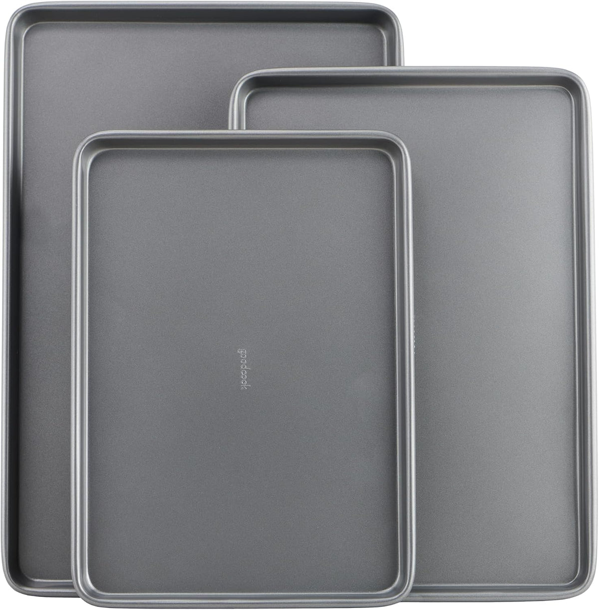 GoodCook_Everyday_Nonstick_Baking_Sheet_Set,_3_Pack_Includes_Small_(13×9)_Medium_(15×1)_and_Large_(17×11)_Pans_Carbon_Steel_Construction_Cookie_Sheets_Bakeware_Set,_Gray