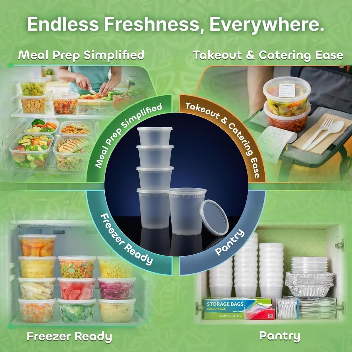 48_Sets_Plastic_Food_Storage_Deli_Containers_w/_Lids_16oz_Pint_&_32oz_Quart