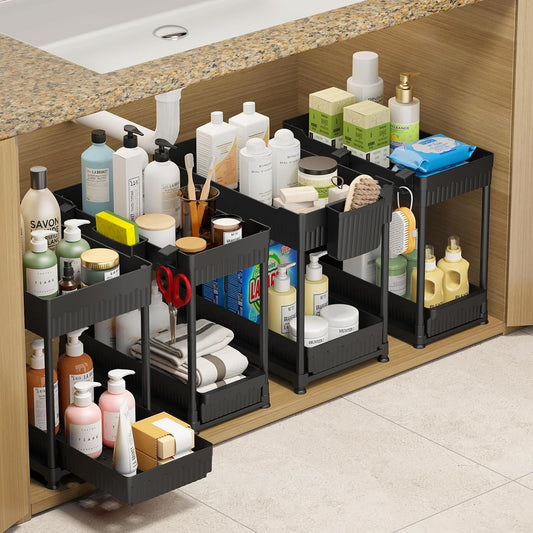 Sevenblue_4-Pack_2-Tier_Under_Sink_Organizer_with_Pull_Out_Drawers