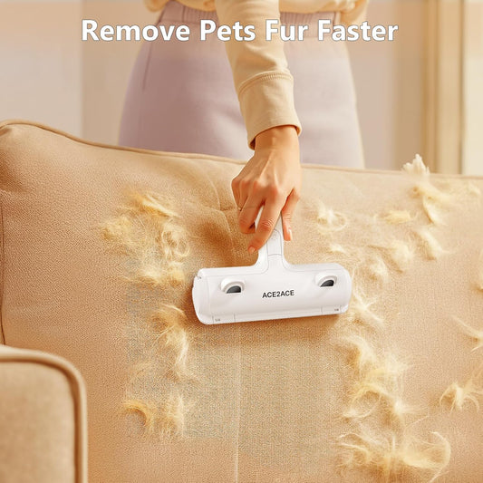 ACE2ACE_Pet_Hair_Remover,_Reusable_Lint_Roller_for_Cat_and_Dog_Hair,_White