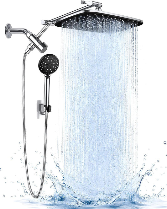 Veken_11.8"_High_Pressure_Shower_Head_with_Handheld,_Metal_Core_Fittings