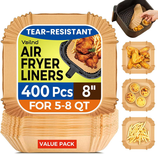 400_Pcs_8"_Square_Air_Fryer_Liners_Disposable,_Airfryer_Paper_for_5-8QT