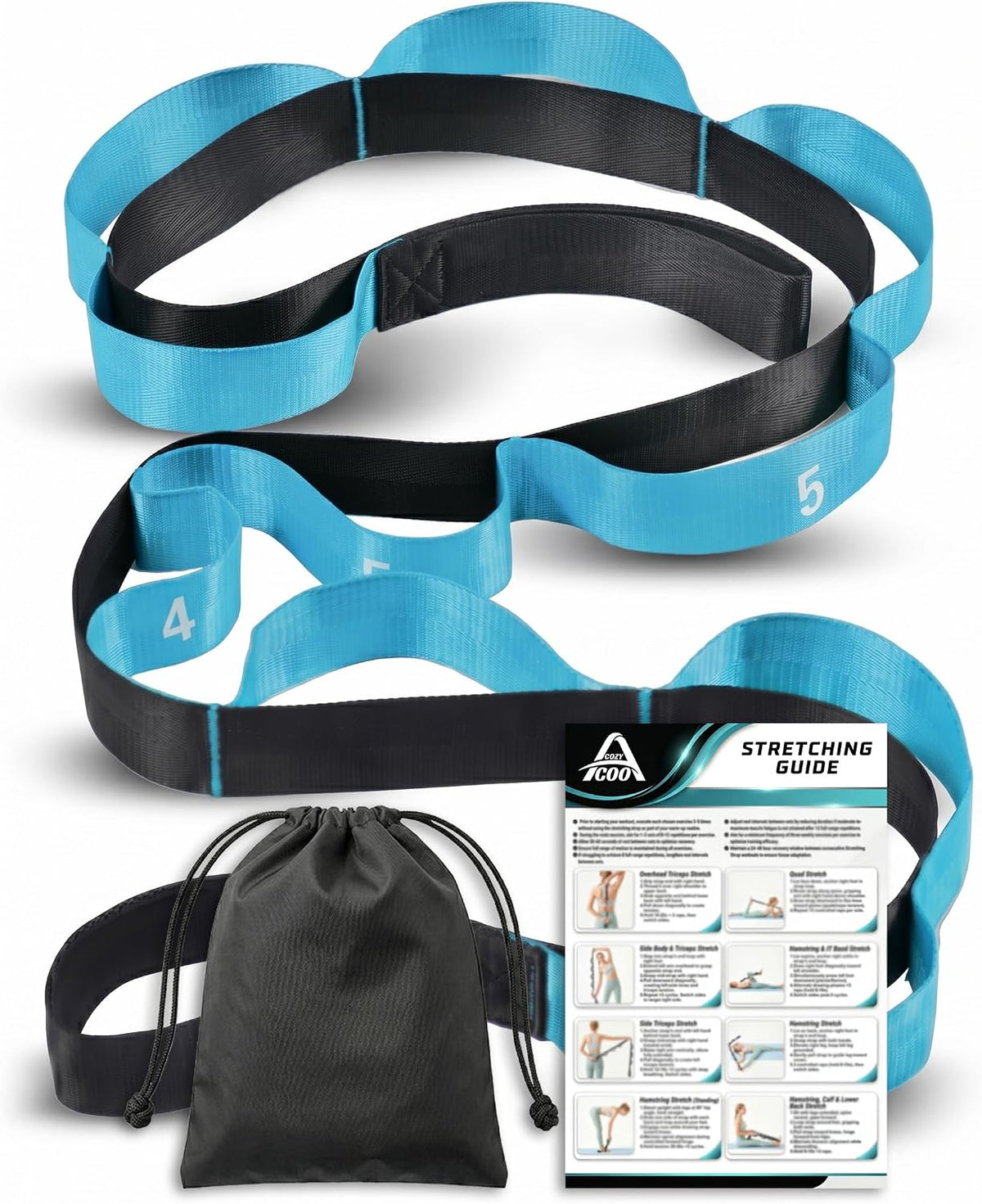 Acozycoo_Stretching_Strap_with_Loops_for_Physical_Therapy,Knee,Calf,Back