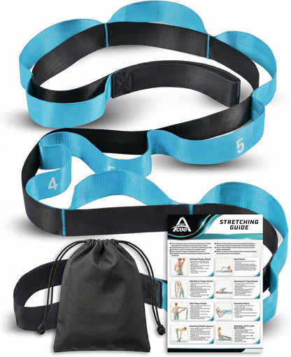 Acozycoo_Stretching_Strap_with_Loops_for_Physical_Therapy,Knee,Calf,Back