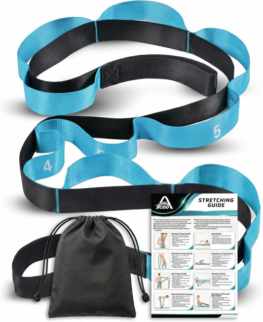 Acozycoo_Stretching_Strap_with_Loops_for_Physical_Therapy,Knee,Calf,Back