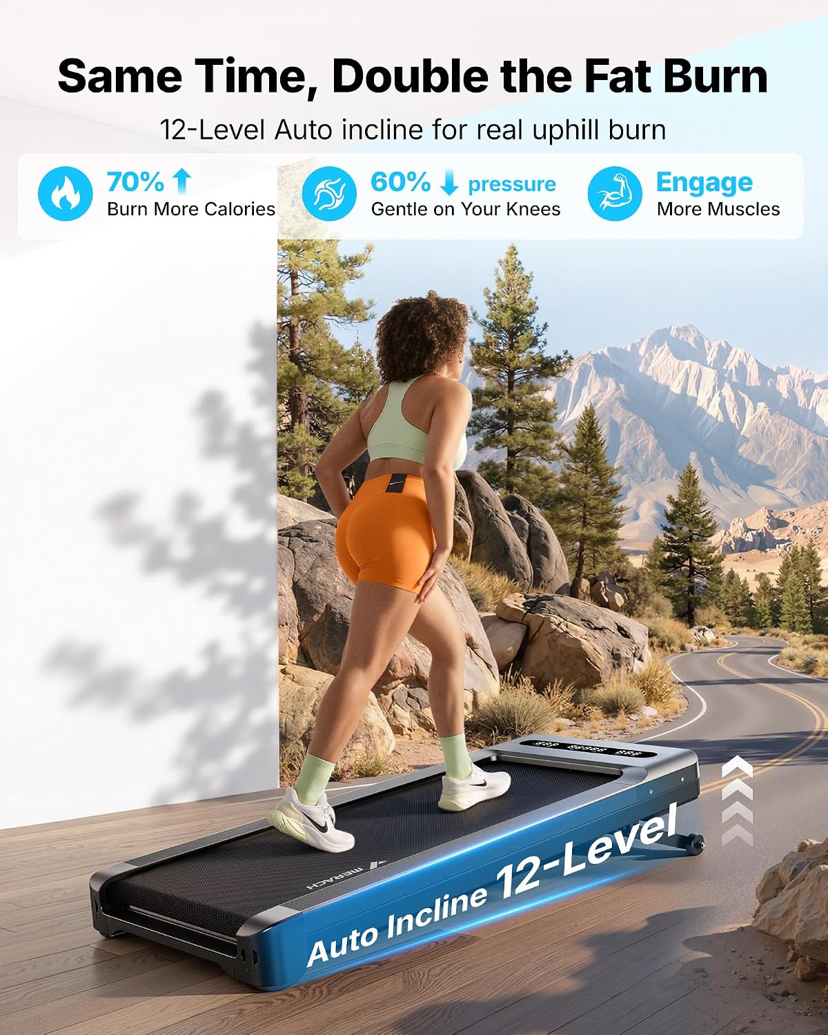 MERACH_UltraWalk_W60_Walking_Pad_Treadmill_with_12%_Auto_Incline,_Under_Desk_Walking_Pad_400lb_Capacity,_Max_3.5HP_Heavy_Duty_Walking_Pad_with_Incline_for_Tall_People_with_BT_Speaker,_RGB_Light_&_APP