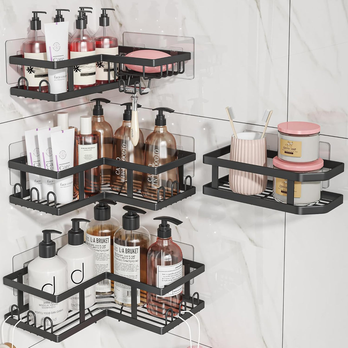 Youvip_Shower_Caddy_Corner_No_Drilling-Adhesive,_Shower_Shelves-Rustproof