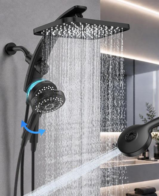 Veken_12"_Rain_Shower_Head_with_Handheld,High_Pressure_Power_Wash,Magnetic