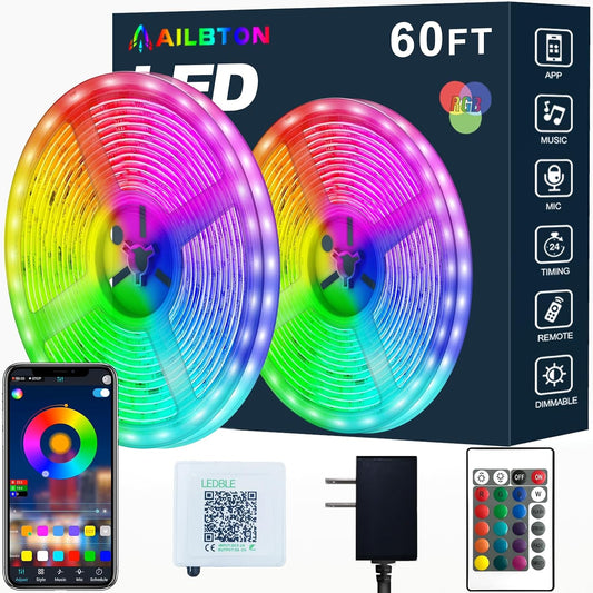 AILBTON_Led_Strip_Lights,60ft_Music_Sync_Color_Changing,_Built-in_Mic,Bluetooth_App_Control_LED_Tape_Lights_with_Remote,5050_RGB_Rope_Light_Strips