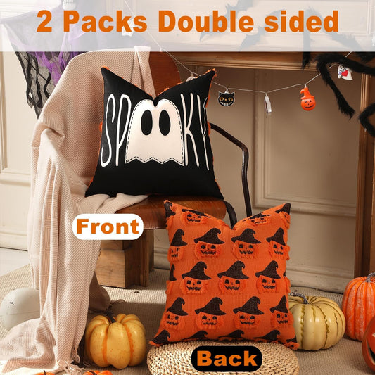 TOYPOPOR_Halloween_Pillow_Covers_18x18_2Pcs_Ghost_Pumpkin_Fall_Home_Decor