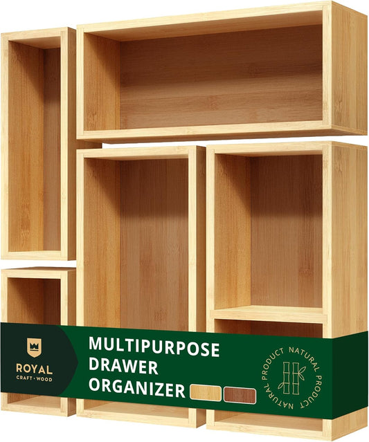 ROYAL_CRAFT_WOOD_5-Piece_Bamboo_Drawer_Organizer_Set_–_Multi-Use_Storage_Trays_for_Kitchen,_Bathroom,_Office,_Makeup,_Jewelry_&_More_–_Junk_Drawer_Tray,_Utensil_Holder,_Storage_Box_&_Bin_Set_(5_Boxes)