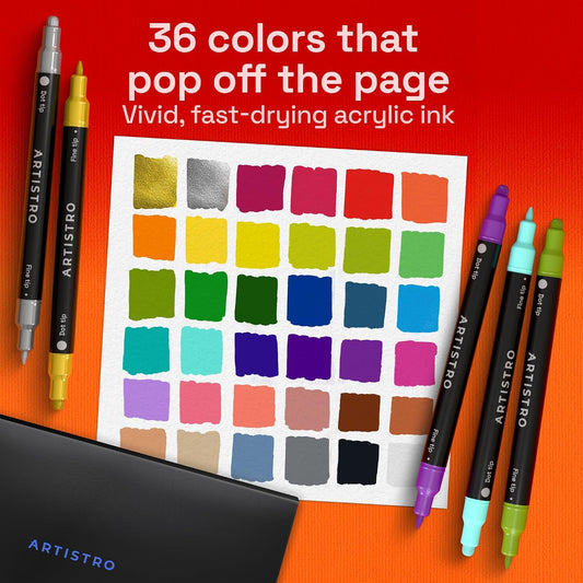 ARTISTRO_36_Multicolor_Dual-Tip_Acrylic_Paint_Marker_Pens