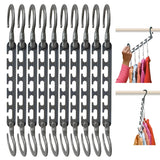 Wonder Hanger Max Space Saving Closet Hangers, 10-Pack, 360° Swivel, Grey | Cascading closet hangers organize shirts, pants and accessories vertically to save space; foldable 360° swivel design