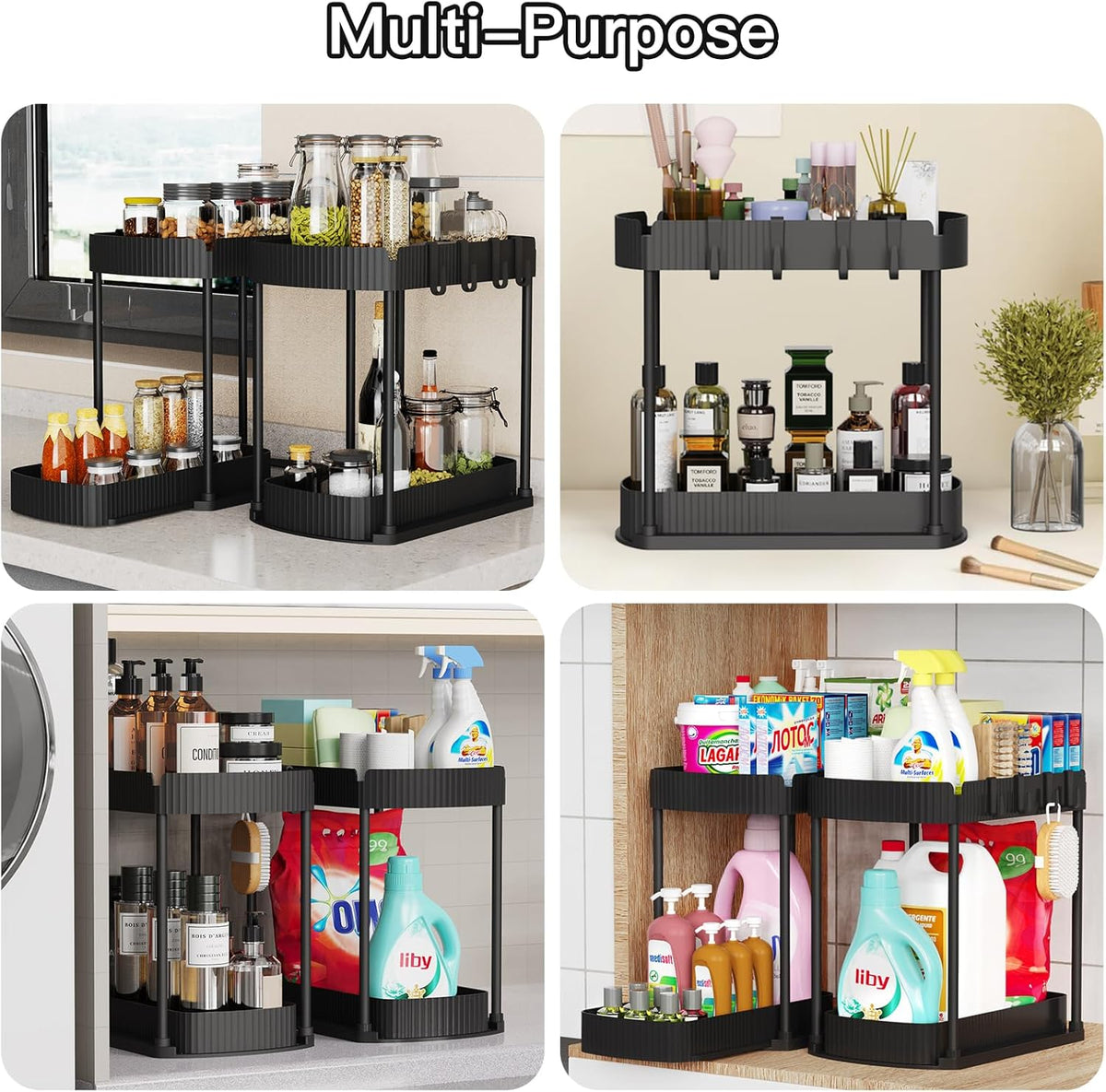 2_Packs_Under_Sink_Pull-Out_Storage_Organizers,_12.8_Inches,_Black
