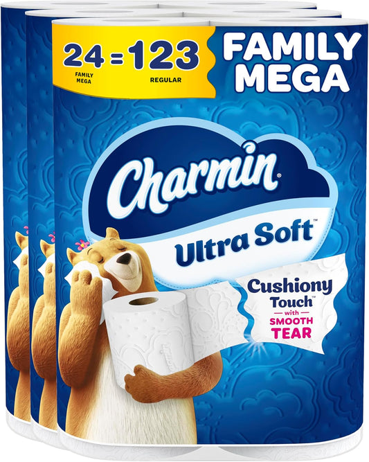 Charmin_Ultra_Soft_Cushiony_Touch_Toilet_Paper,_24_Family_Mega_=_123_Regular_Rolls,_White
