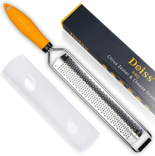 Deiss_PRO_Lemon_Zester_&_Heavy_Duty_Grater_-_Parmesan,_Garlic,_Nutmeg,_Chocolate,_Fruits,_Vegetables,_Ginger_&_Cheese_Shredder
