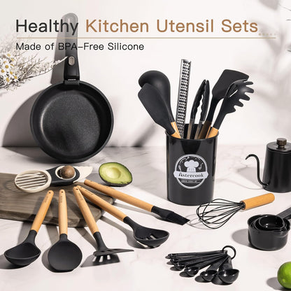 Astercook_39_PCS_Kitchen_Utensils_Set,_Silicone_Cooking_Utensil_Sets_with_Wooden_Handle,_446°F_Heat_Resistant_Food_Grade_Spatula_Set,_BPA_Free_Kitchen_Gadgets_Tools_Set_&_Spoons_for_Nonstick_Cookware