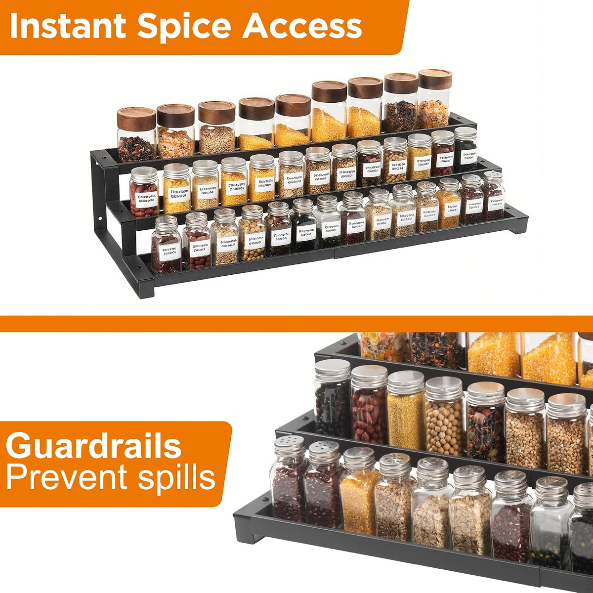 3-Tier_Spice_Rack_Organizer_for_Kitchen_Cabinet_or_Pantry,_16"-29"_Expandable_Spice_Organization_Shelf,_Seasoning_Organizer,_Metal_Display_Shelf,_Slip-Resistant_Design_for_Jars_and_Bottles,_Black