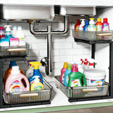 ARSTPEOE Under Sink Organizer - Multi-Purpose Pull-Out Storage Shelf