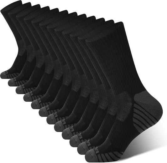 BAMBOO_COOL_Men's_Crew_Socks_Athletic_Cushioned_Moisture_Wicking_6_Pairs
