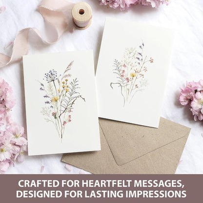 AUDREE_Blank_Cards_with_Envelopes_and_Stickers,_Wildflower_50_Pack_3.5x5