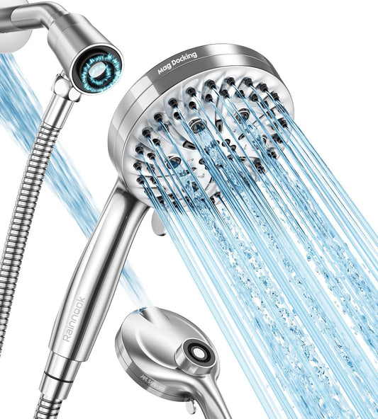Handheld_Shower_Head_High_Pressure_–_Magnetic_Holder,10_Spray_Modes_with_Power_Wash_for_Pets&Tile&Toilet,_Filtered_for_Softer_Skin_&_Shinier_Hair,_1.8GPM,_Stainless_Steel_Hose