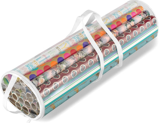 Whitmor_Gift_Wrap_Storage_Organizer_with_Handles_&_Zipper,_31",_Clear/White