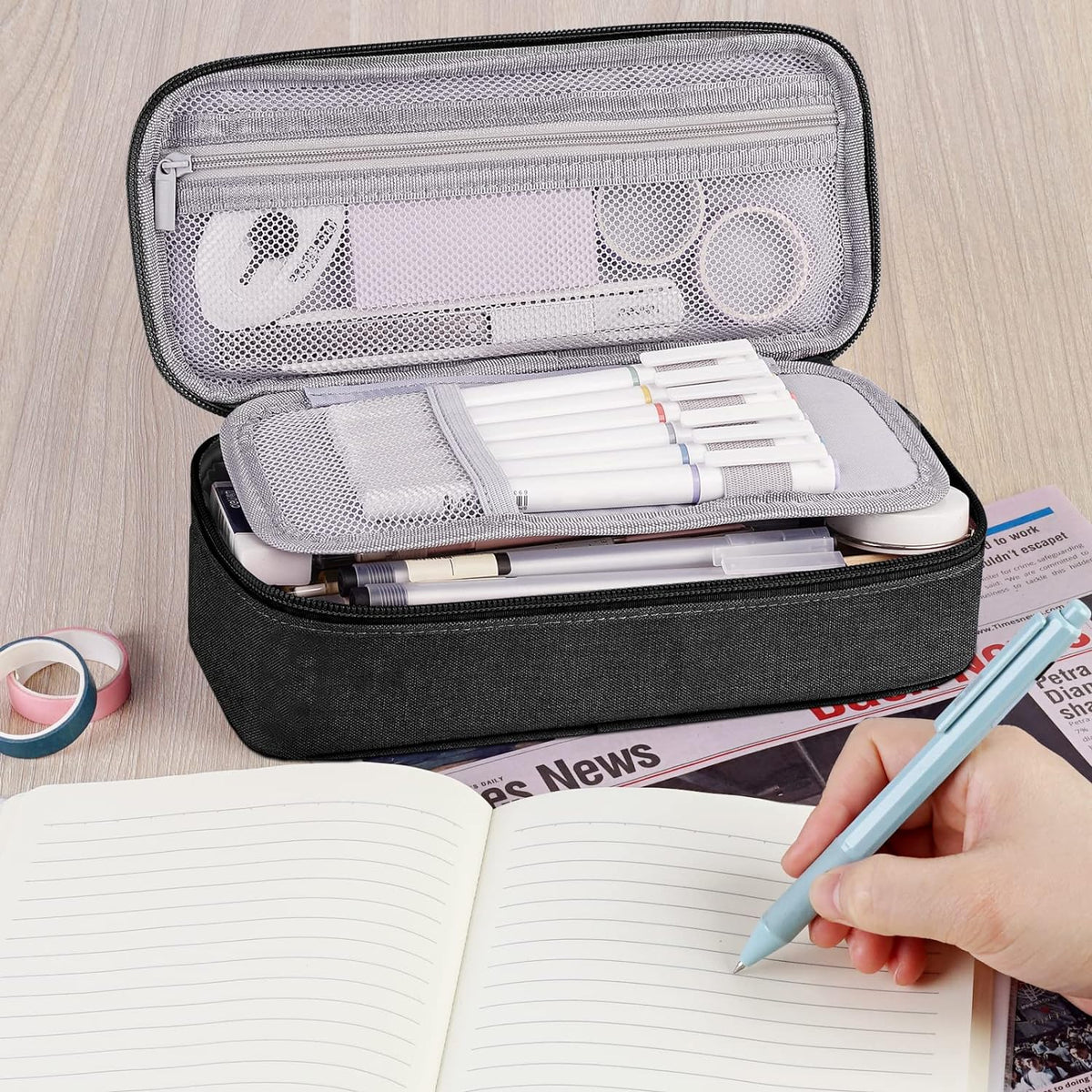 WEMATE_Pencil_Case,_Large_Storage_Organizer,_Makeup_Bag,_Teacher_Must_-_have,_Big_Pencil_Pouch,_Marker_Case_for_College