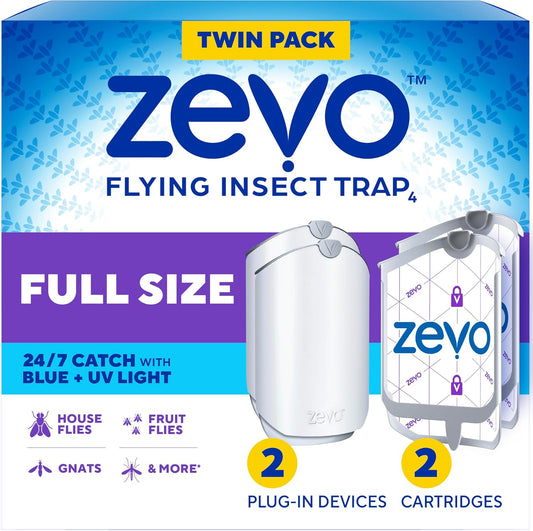 Zevo_Flying_Insect_Trap_for_Fruit_Flies_&_Gnats,_2_Plug-in_Bases,_2_Refills