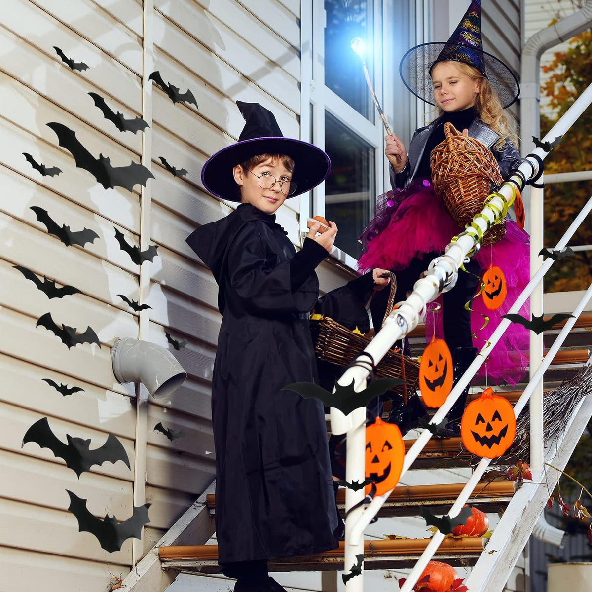 Flutesan_28_Pieces_Halloween_Bats_Car_Magnet_4_Sizes,_Black