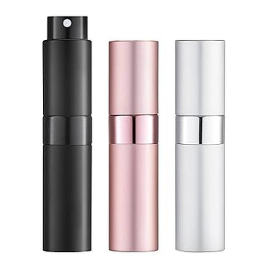 8ml capacity per bottle (well under tsa 3.4oz liquid limit)