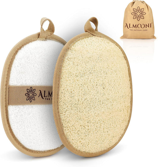 Almooni_Natural_Loofah_Exfoliating_Body_Scrubber,_Shower_Sponge_2_Count