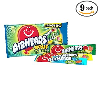 Airheads Sour Individually Wrapped Bars – Portable Trick-or-Treat Candy for Outdoor Halloween Bowls and Porches