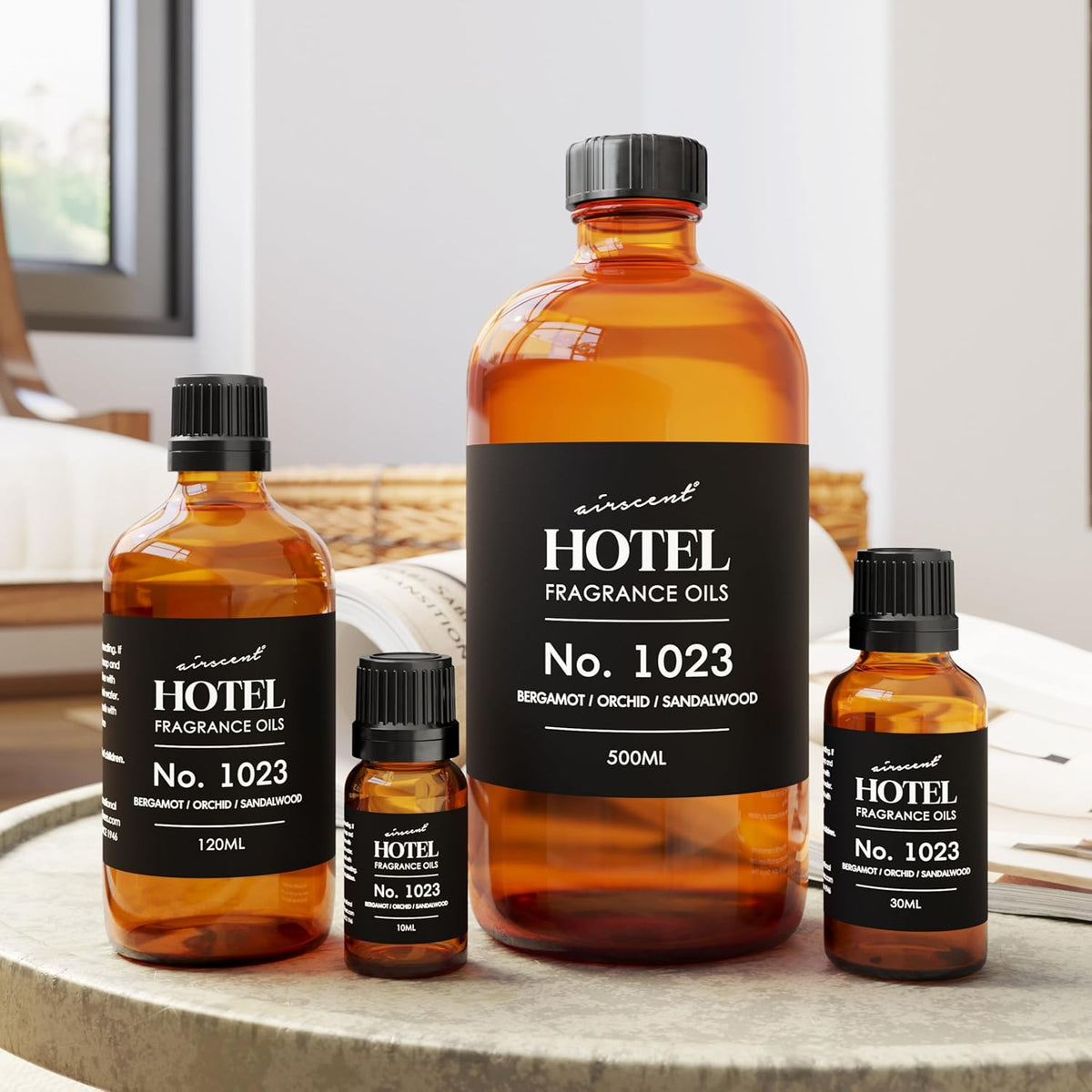 AirScent Hotel Diffuser Oil No. 1023 - Baccarat Hotel Inspired Luxury Scent for Master Suite and Entryway Foyer, 0.34 fl oz