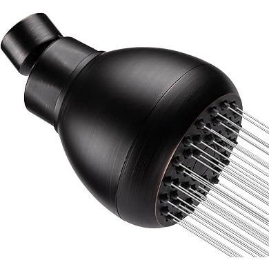 AISOSO 3 Inch Compact Fixed Shower Head – Streamlined Bathroom Essentials with Brushed Nickel or Matte Black Finish and Tool Free Swap