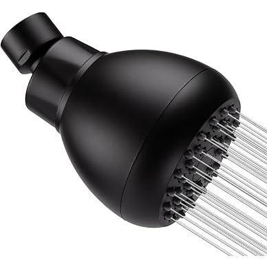 AISOSO 3 Inch Compact Fixed Shower Head – Streamlined Bathroom Essentials with Brushed Nickel or Matte Black Finish and Tool Free Swap