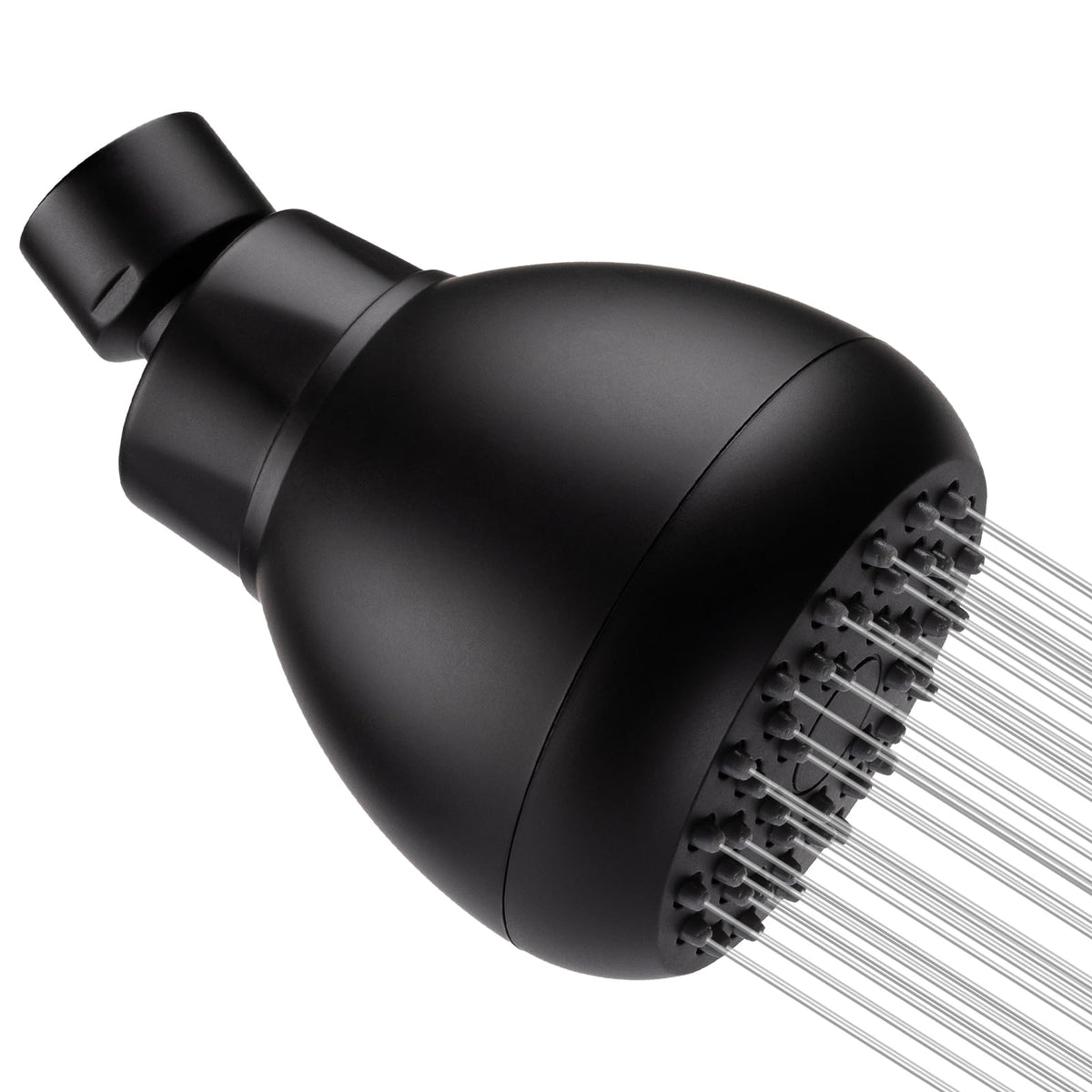 AISOSO High Pressure Shower Heads, Showerheads 3 Inches with 360 Rotation and Silicone Nozzles for Strong Spray Relaxing and Comfortable Shower, Matte Black