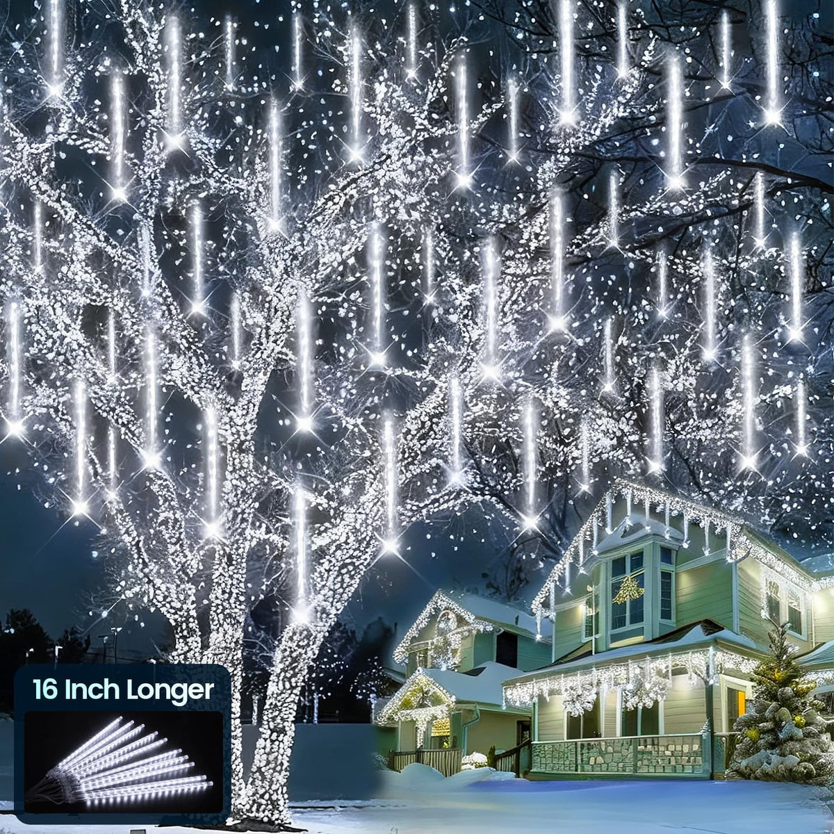 Aluan LED Rain Tube Lights – Birthday Gift for Mom Who Loves Cozy Holiday Decor and Easy Set and Forget Timer