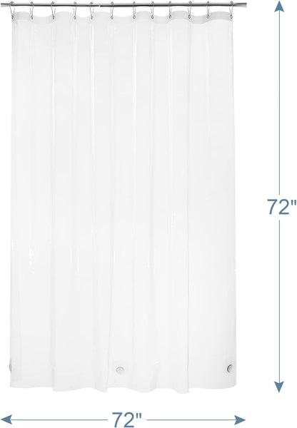 AmazerBath 12 Gauge PVC-Free Clear Shower Curtain Liner 72x72 – Odorless Family Bathroom Upgrade for Homes with Kids and Pets