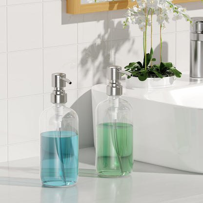 AmazerBath Designer Glass Hand Soap Holder – Refined Detail for Powder Rooms and Luxury Guest Suites